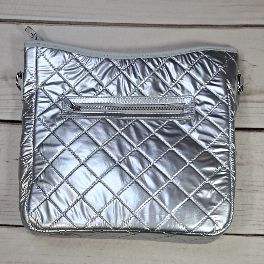 Quilted Silver Crossbody Bag NO STRAP